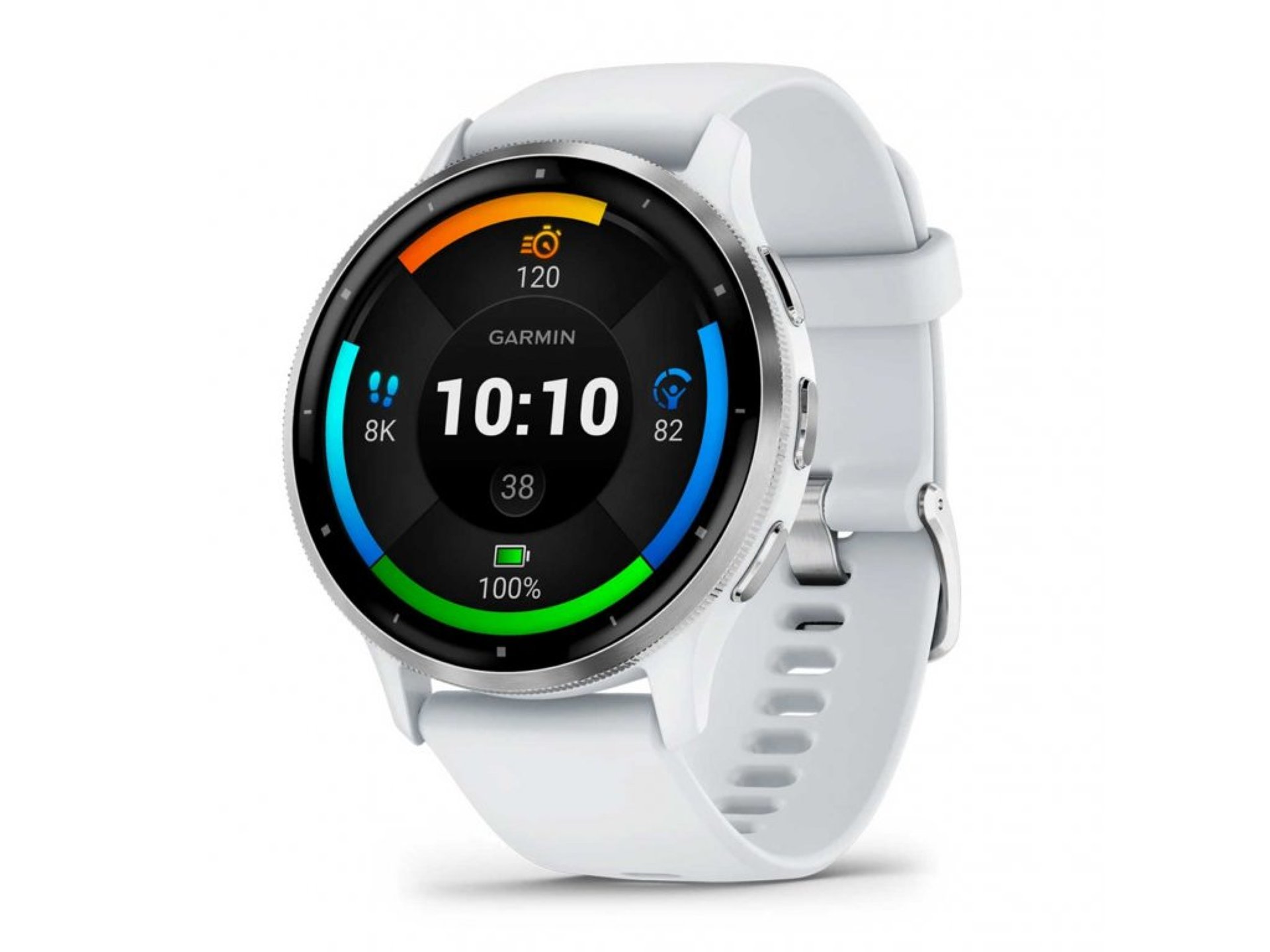 Garmin Venu 3 Silver/White Silicone Band