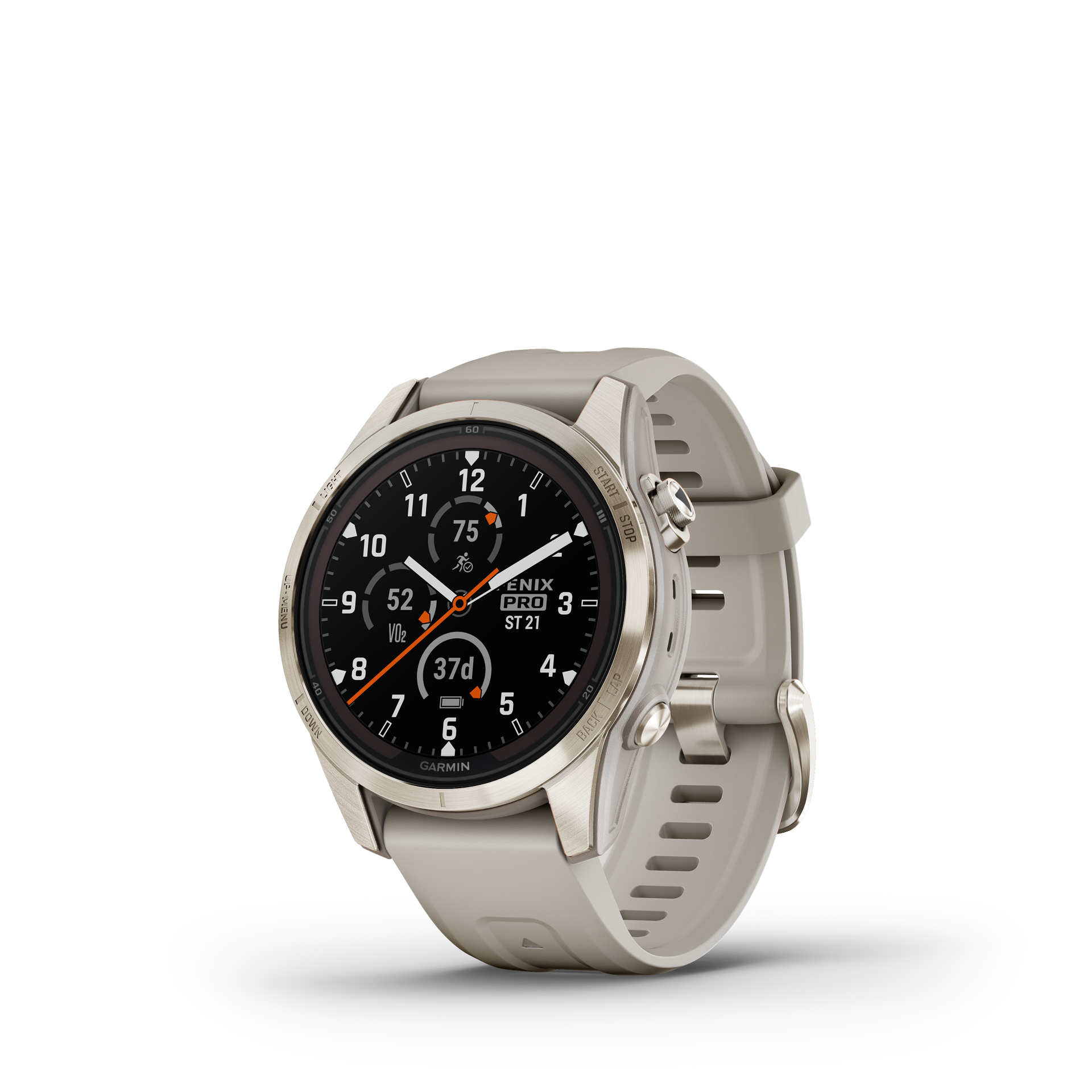 Garmin Fenix 7S PRO Sapphire Solar CreamGold/LightSand silicone band