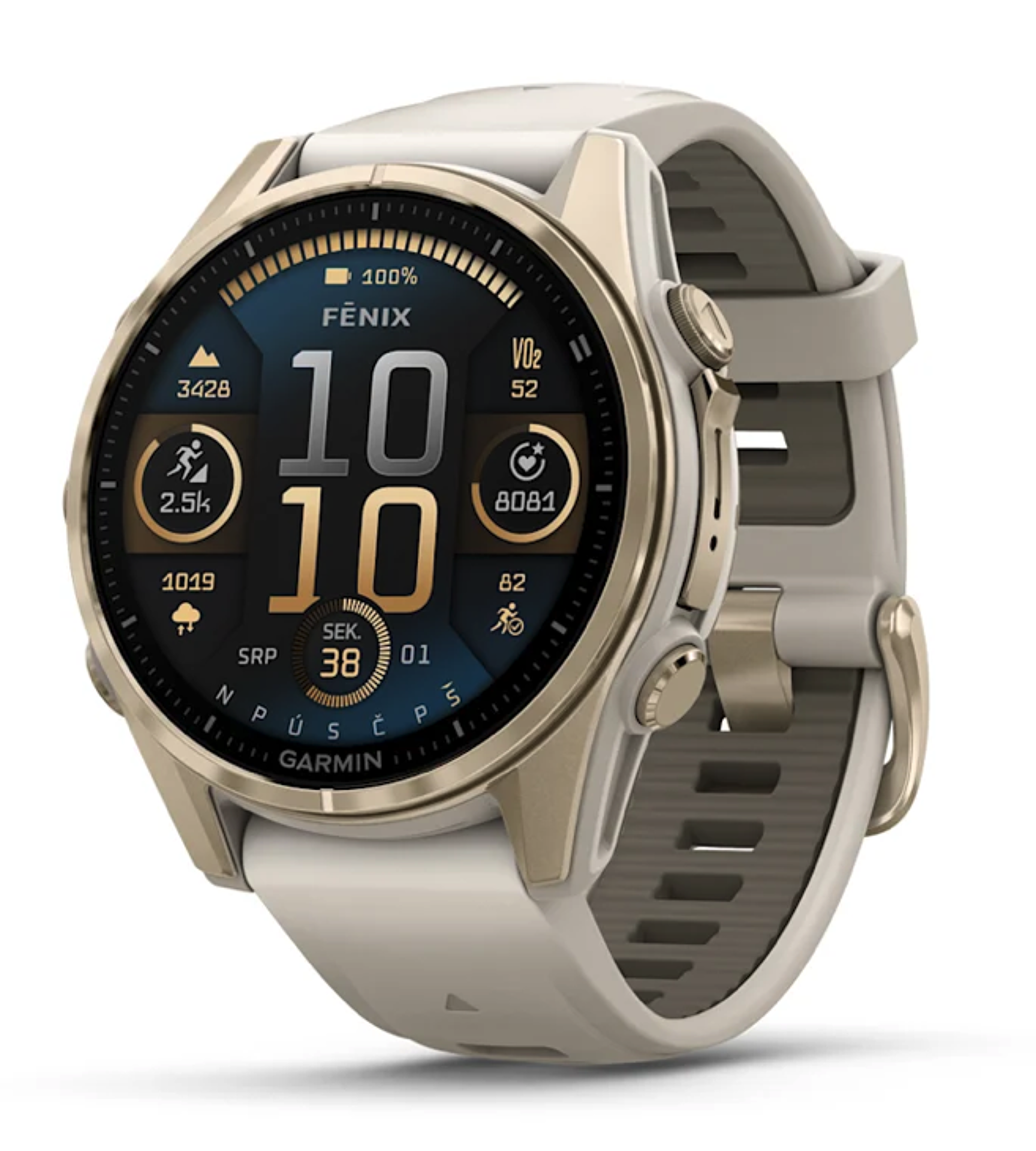 Garmin Fenix 8 43mm AMOLED, Sapphire Soft Gold