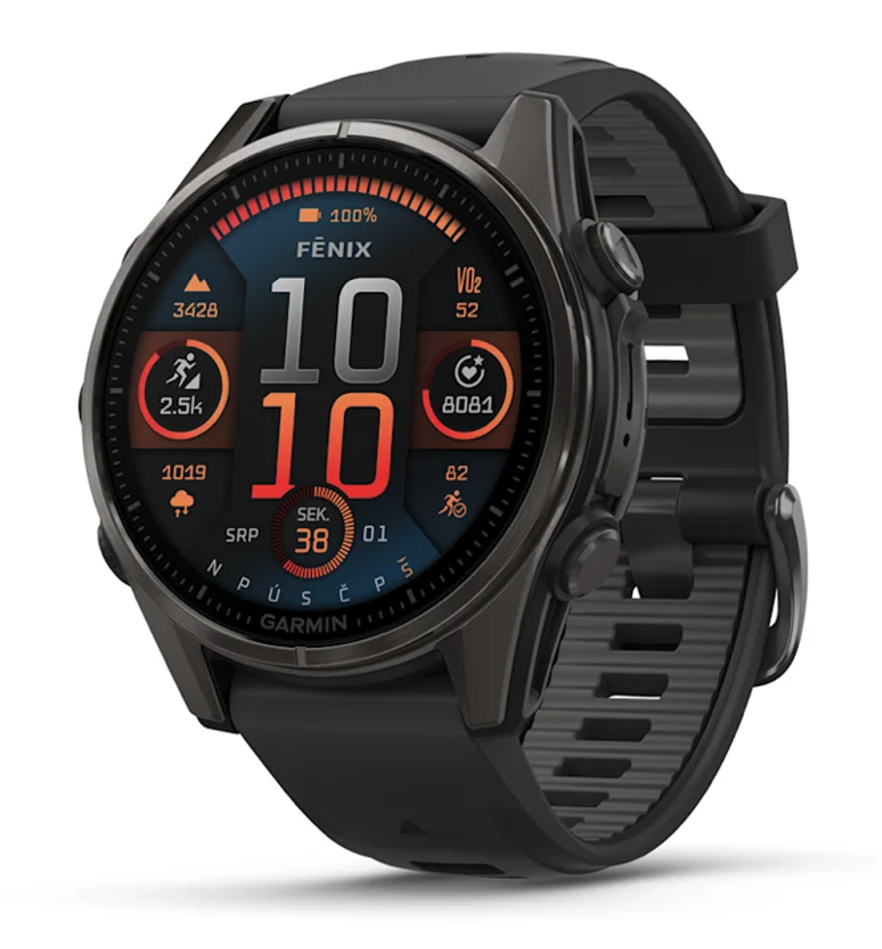 Garmin Fenix 8 43mm AMOLED, Titan Sapphire Carbon Gray
