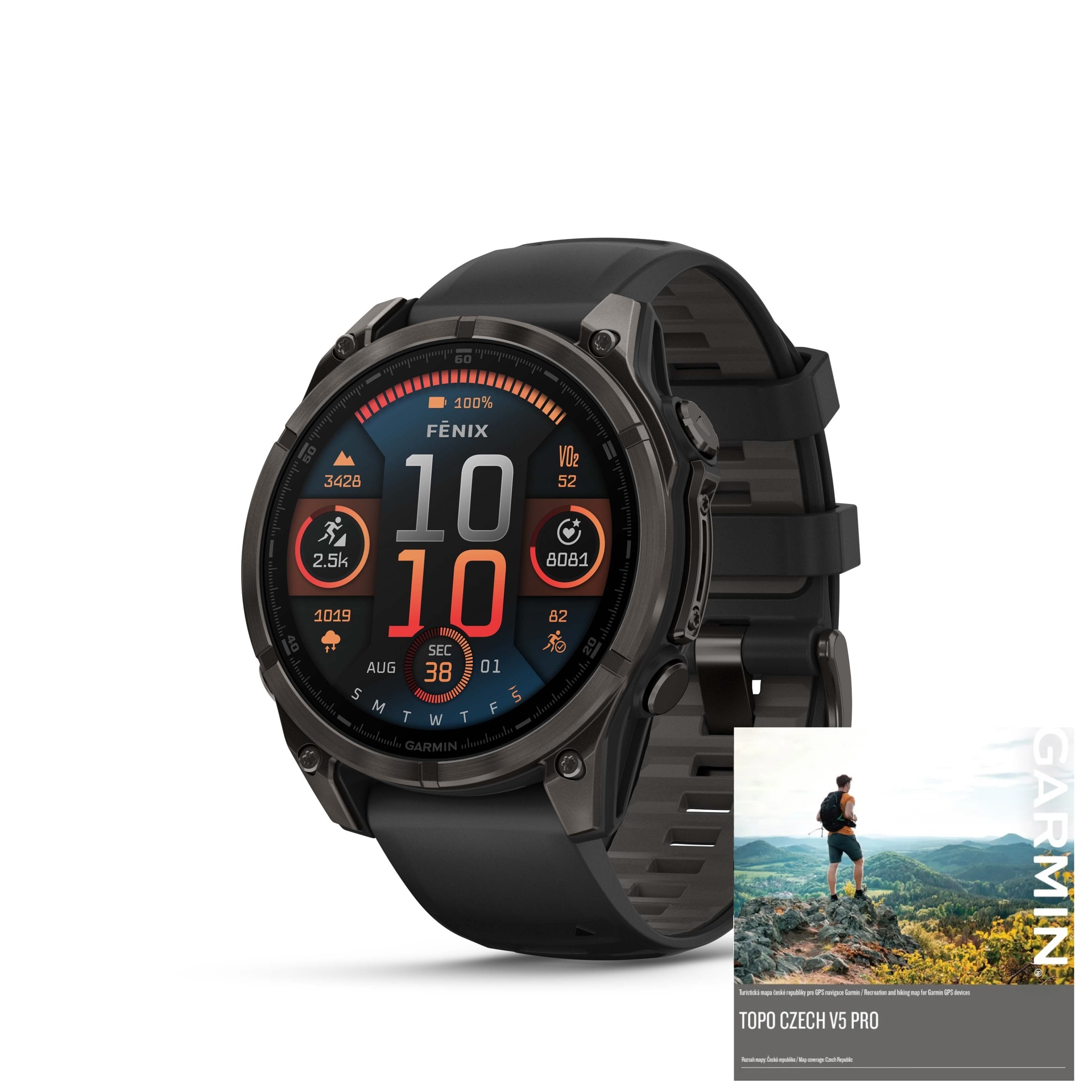 Garmin Fenix 8 47mm AMOLED, Titan Sapphire Carbon Gray