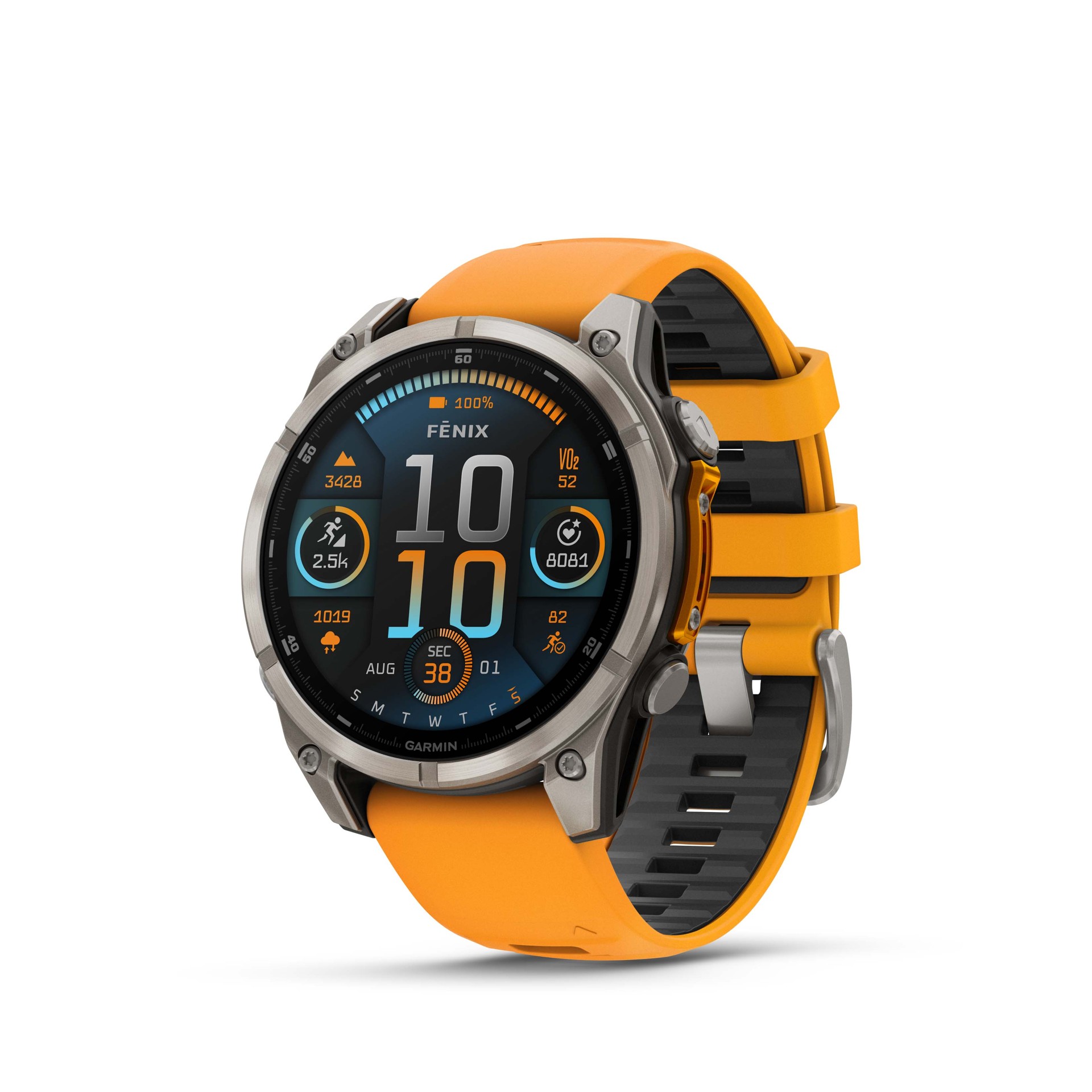 Garmin Fenix 8 47mm AMOLED, Titan Sapphire Graphite Orange