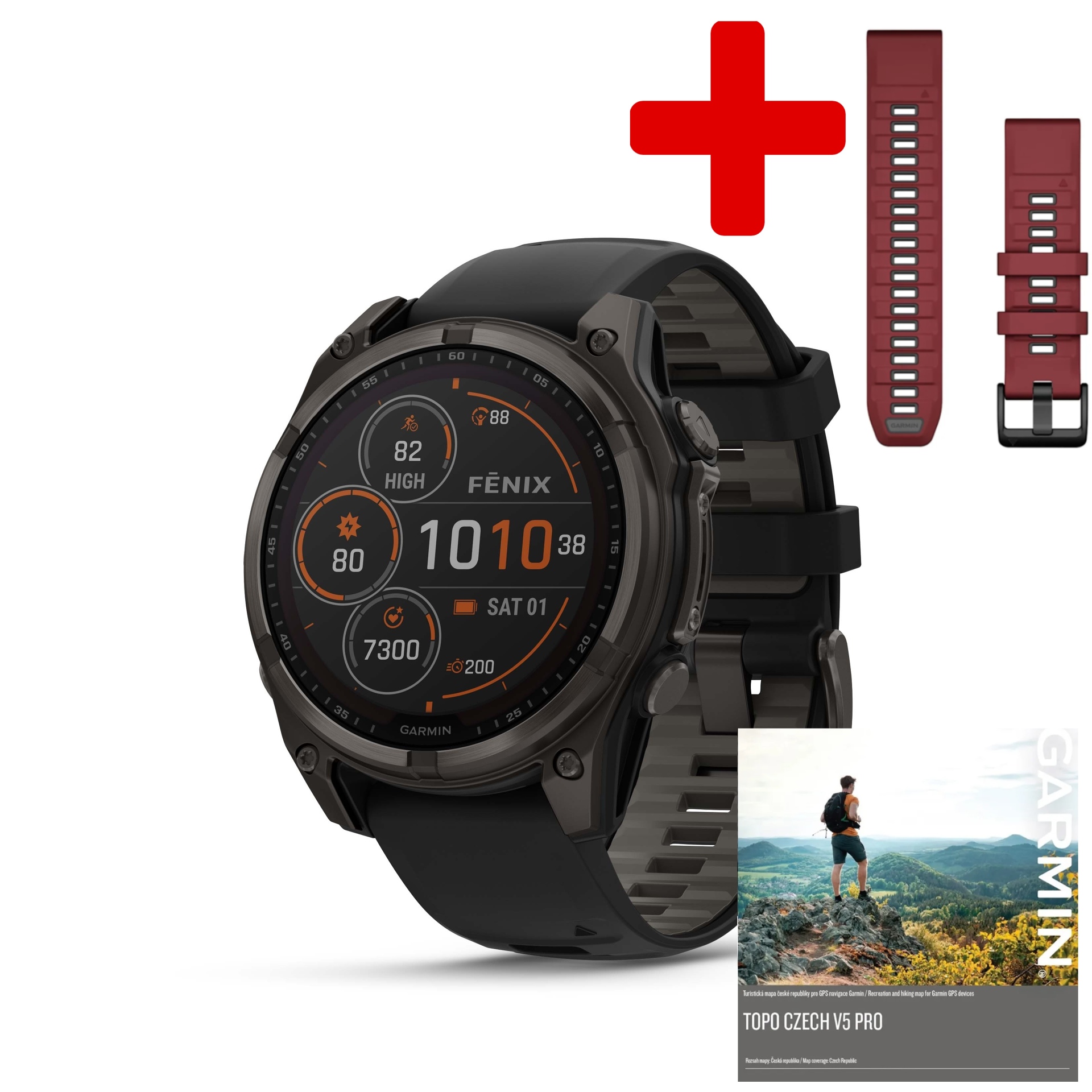 Garmin Fenix 8 47mm Solar, Titan Sapphire Carbon Gray