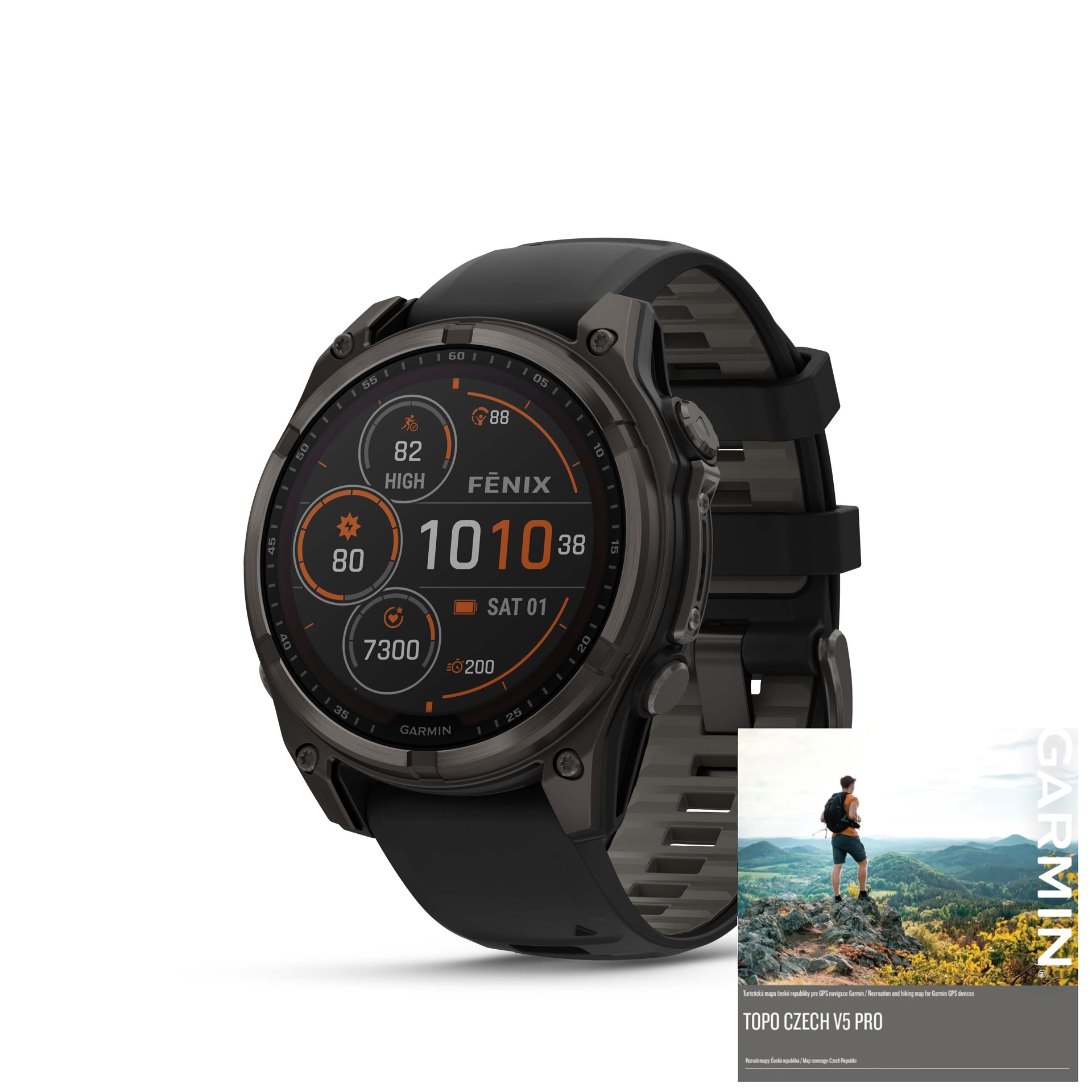 Garmin Fenix 8 47mm Solar, Titan Sapphire Carbon Gray