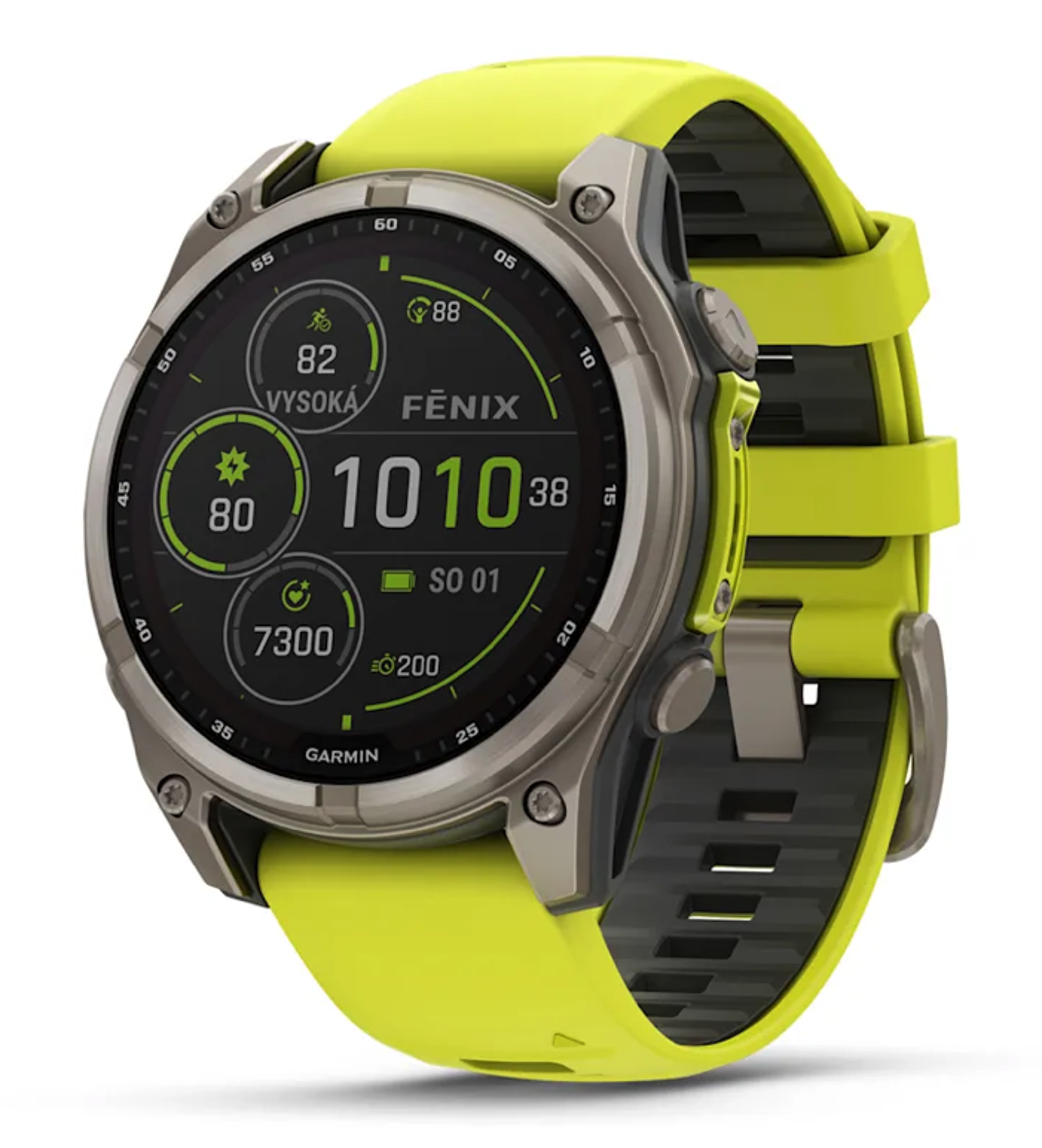 Garmin Fenix 8 47mm Solar, Titan Sapphire Graphite Amp Yellow