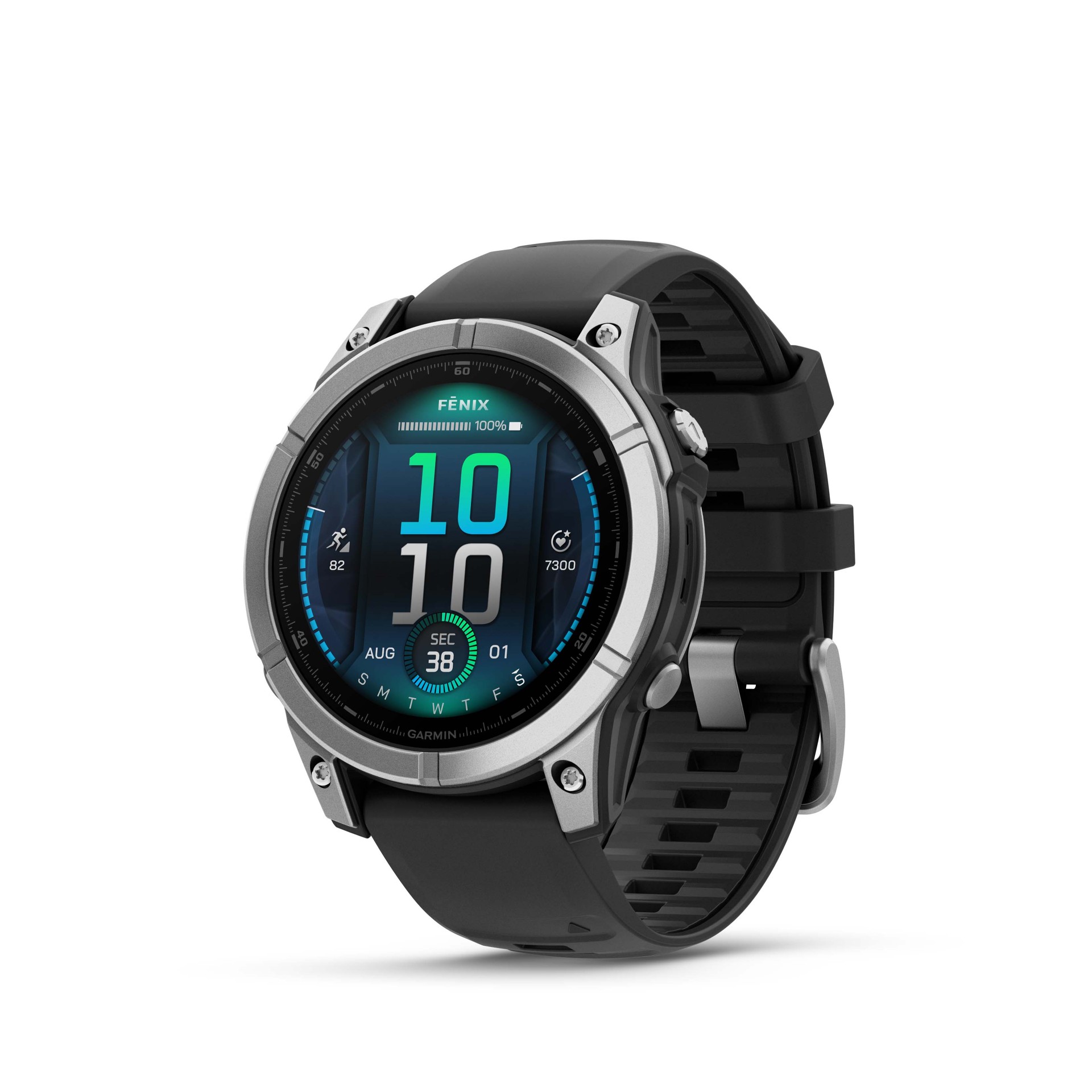 Garmin Fenix E Steel / Black band