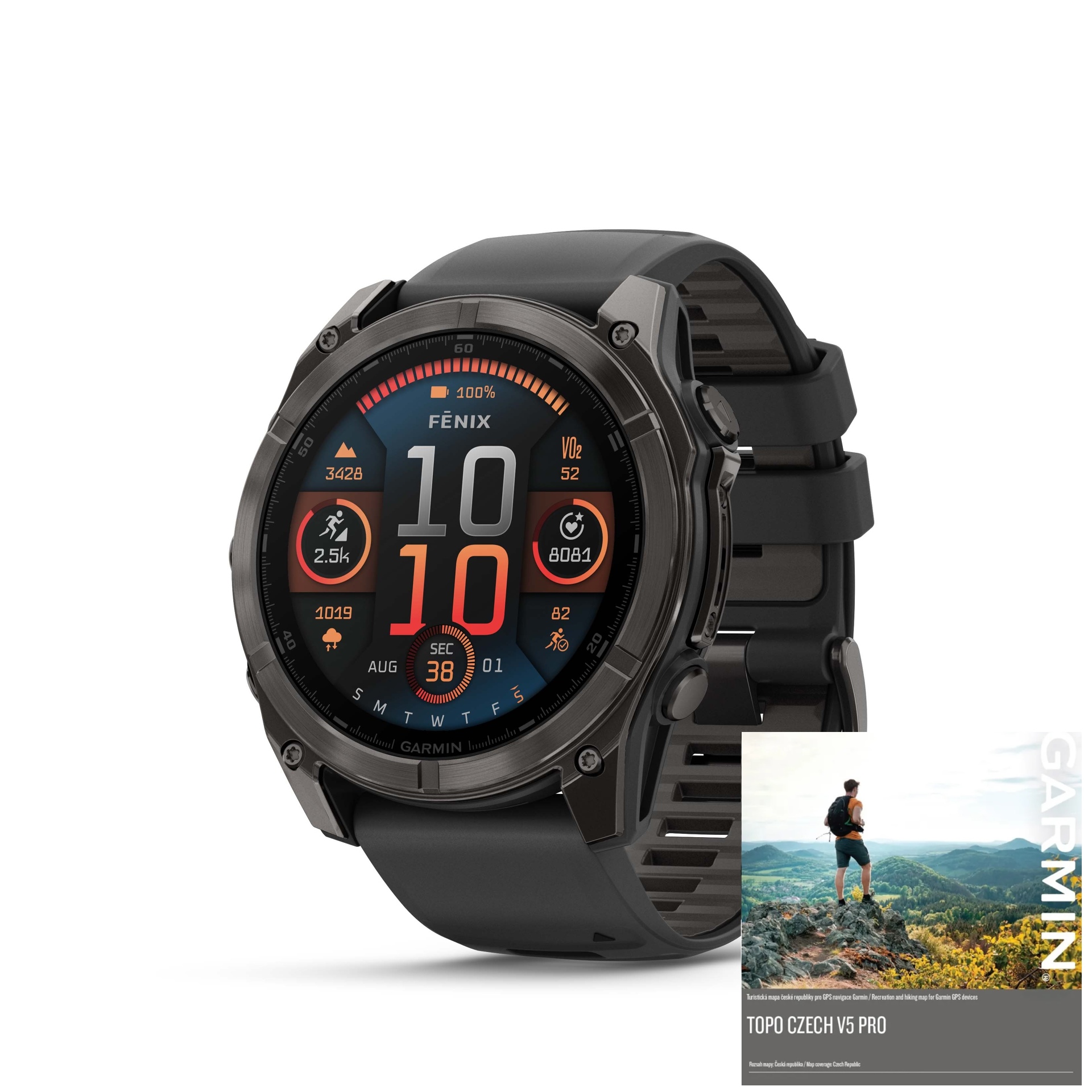 Garmin Fenix 8 51mm AMOLED, Titan Sapphire Carbon Gray