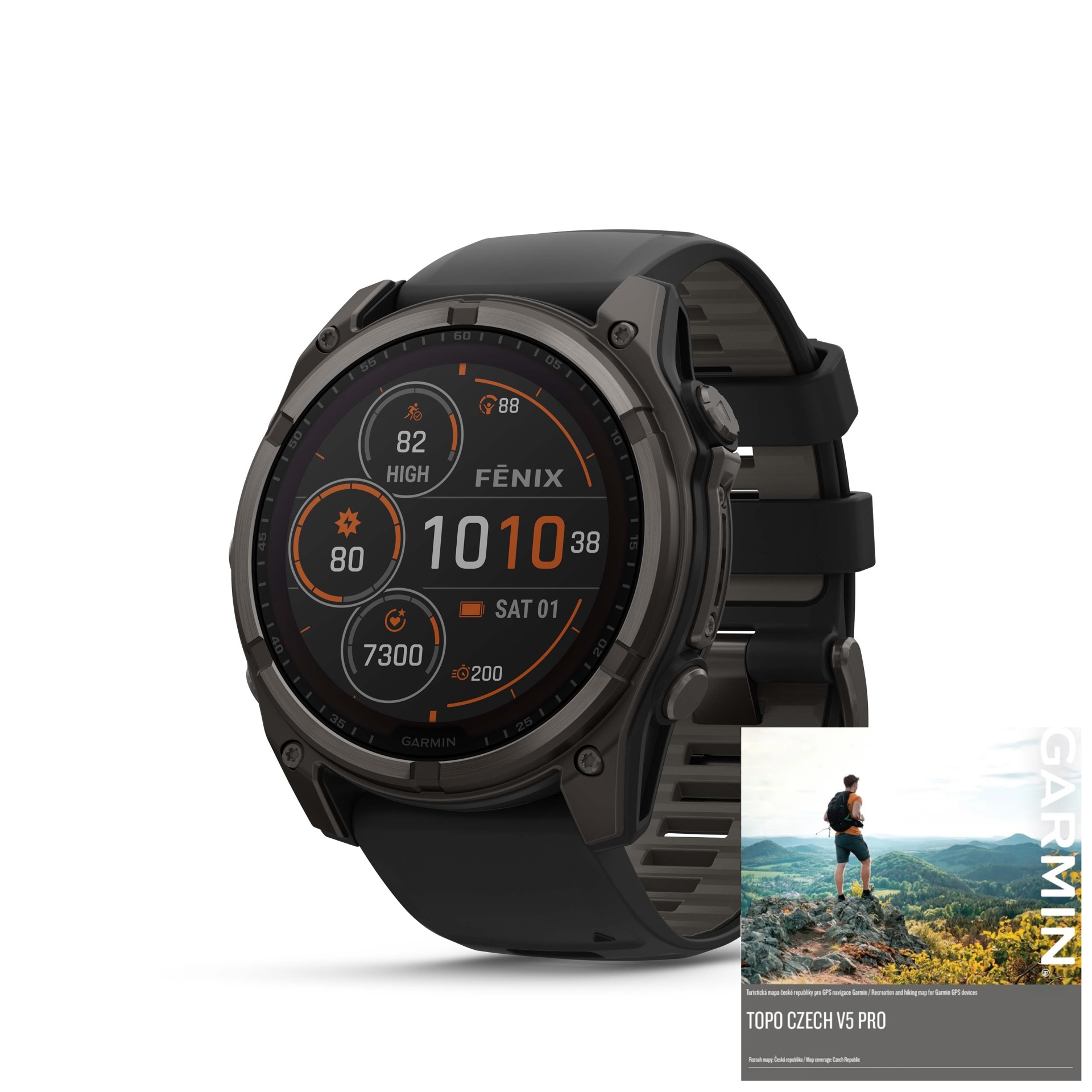 Garmin Fenix 8 51mm Solar, Titan Sapphire Carbon Gray