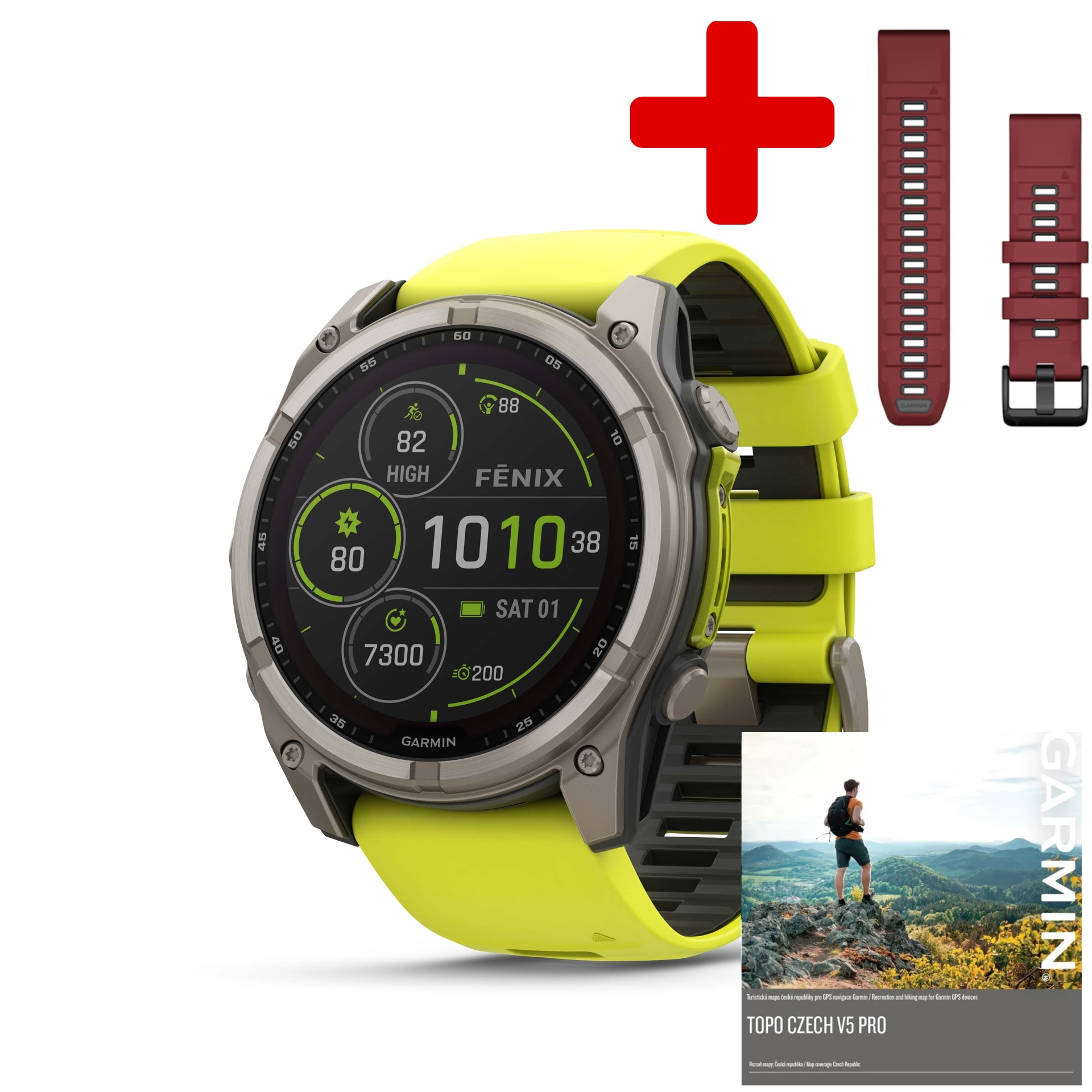 Garmin Fenix 8 51mm Solar, Titan Sapphire yellow Graphite