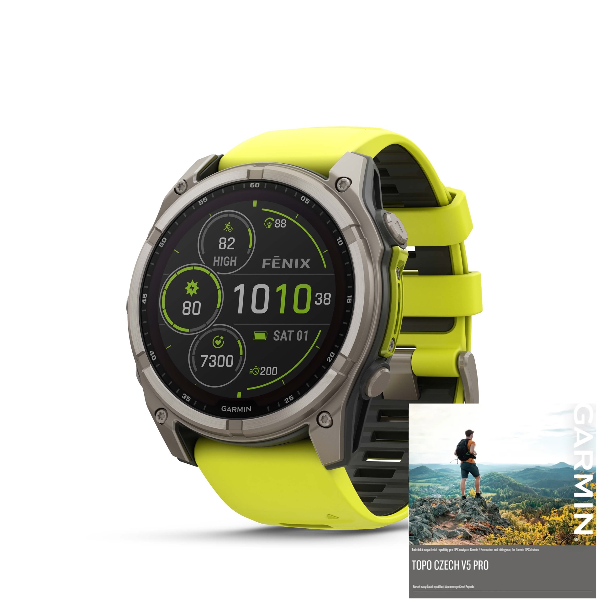 Garmin Fenix 8 51mm Solar, Titan Sapphire yellow Graphite