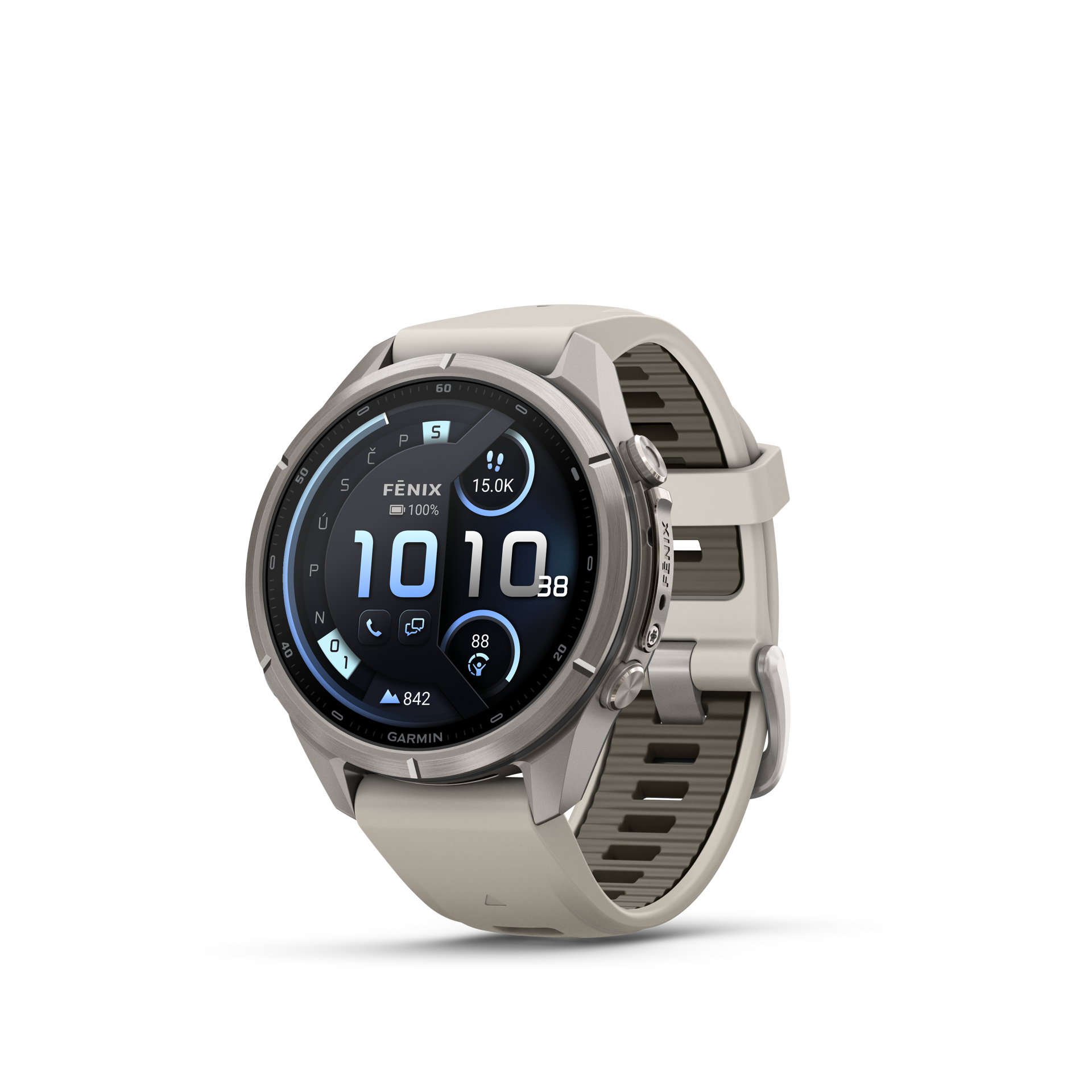 Garmin Fenix 9 43 mm AMOLED Bare Titanium Fog Gray