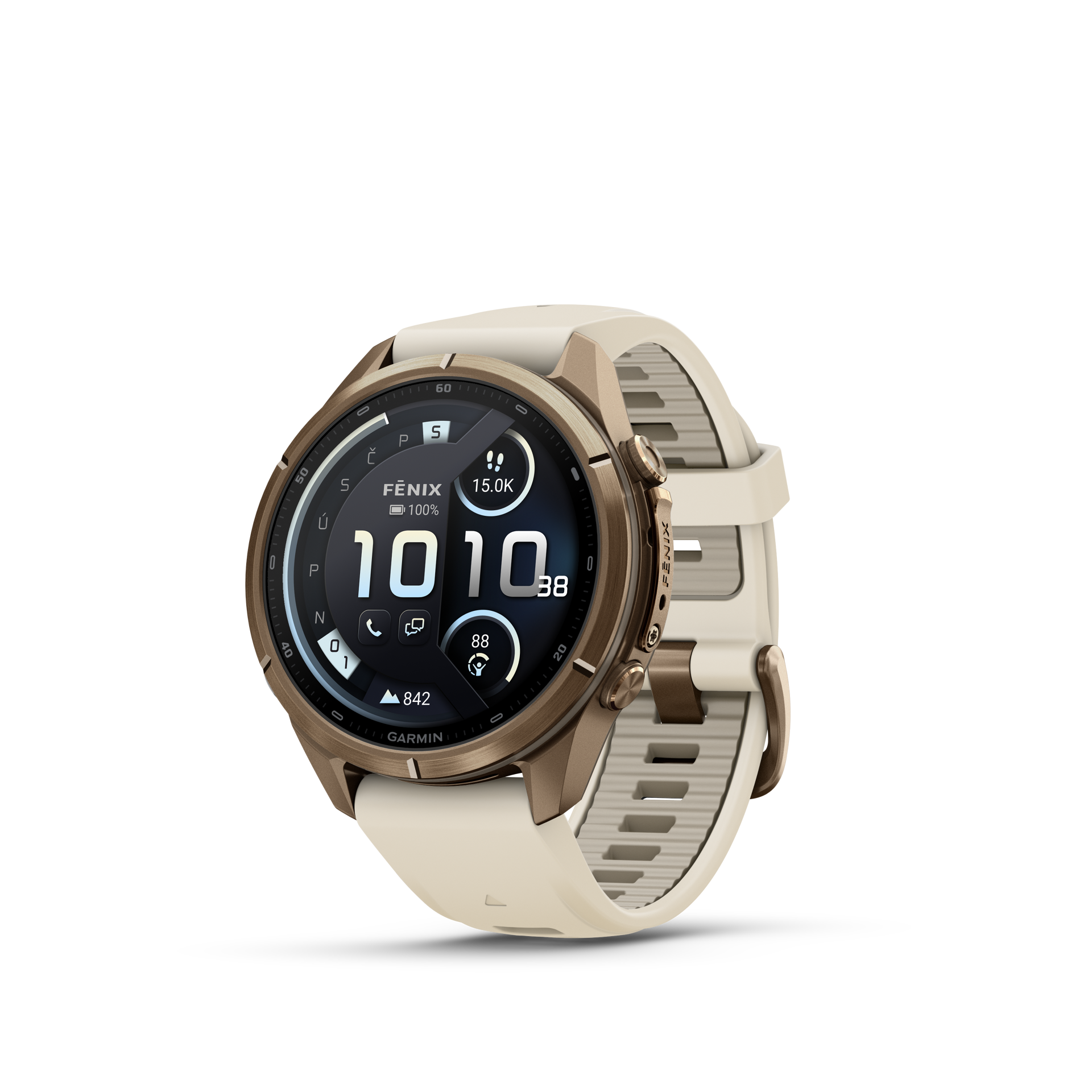 Garmin Fenix 9 Pro InReach 43 mm AMOLED AutumnGoldTitanium Cream/Gray