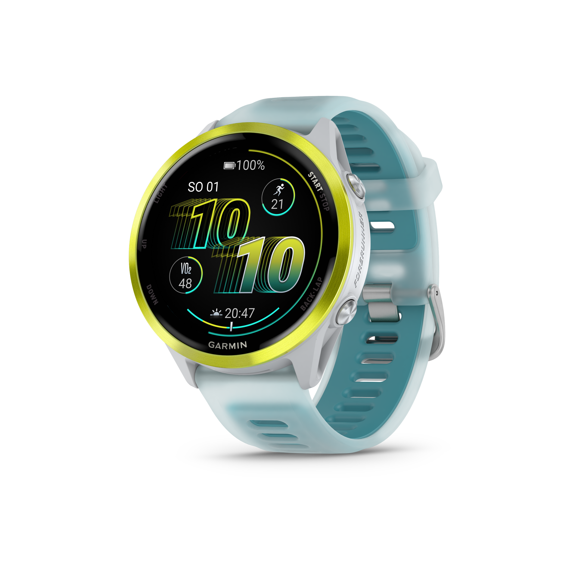 Garmin Forerunner 570 Amp Yellow, řemínek Whitestone/Turquoise