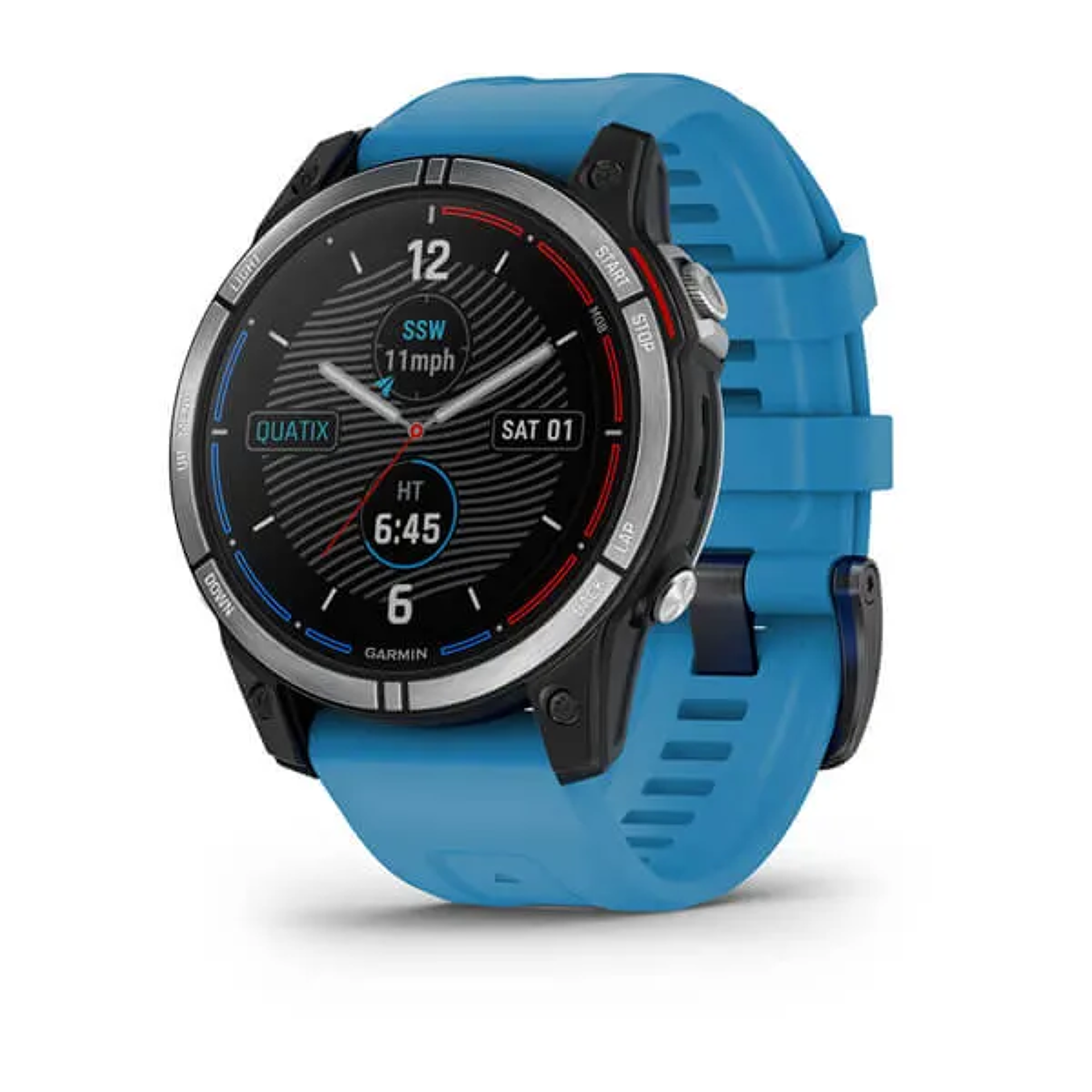 Garmin quatix 7 Glass Silver/Blue Silicone Band