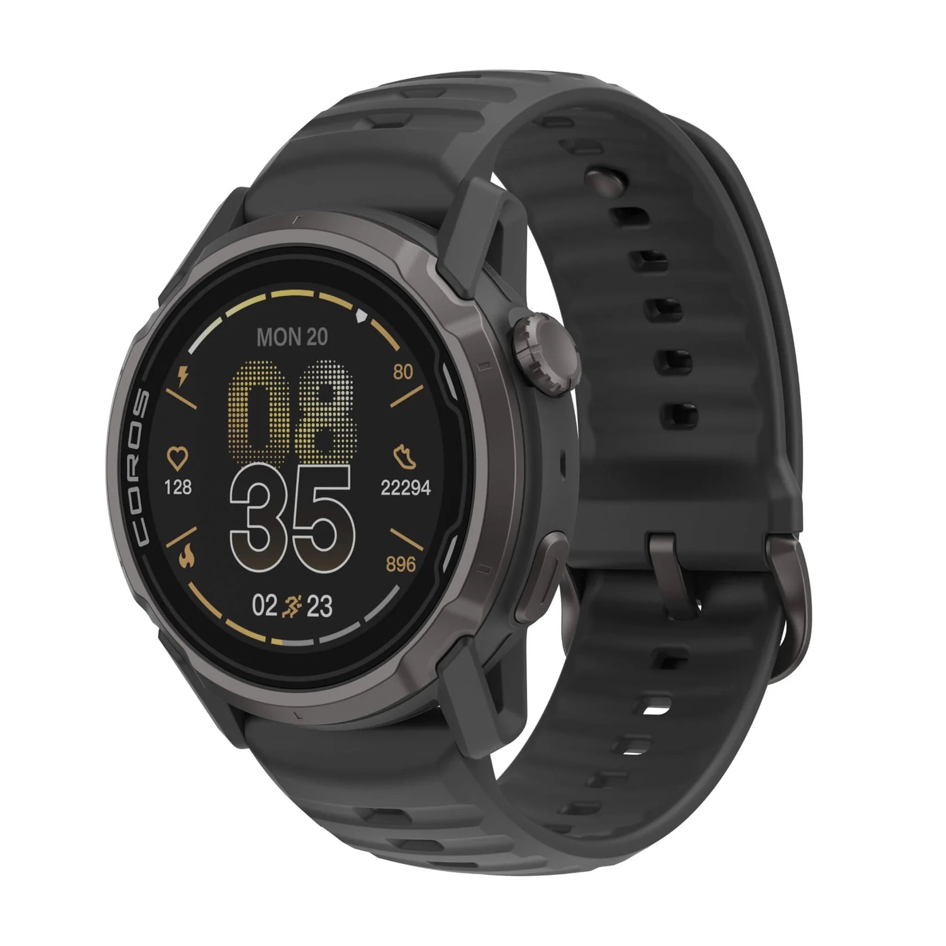 Coros Apex 4 46 mm Black Silicone Band