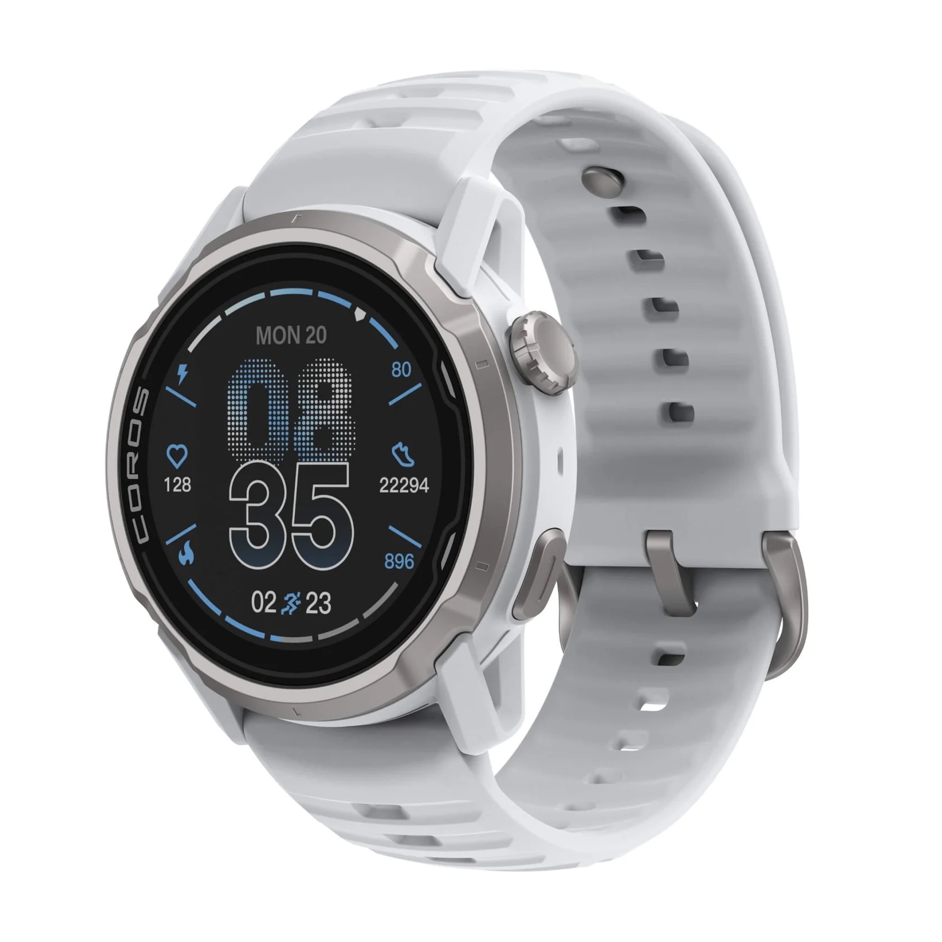 Coros Apex 4 46 mm White Silicone Band