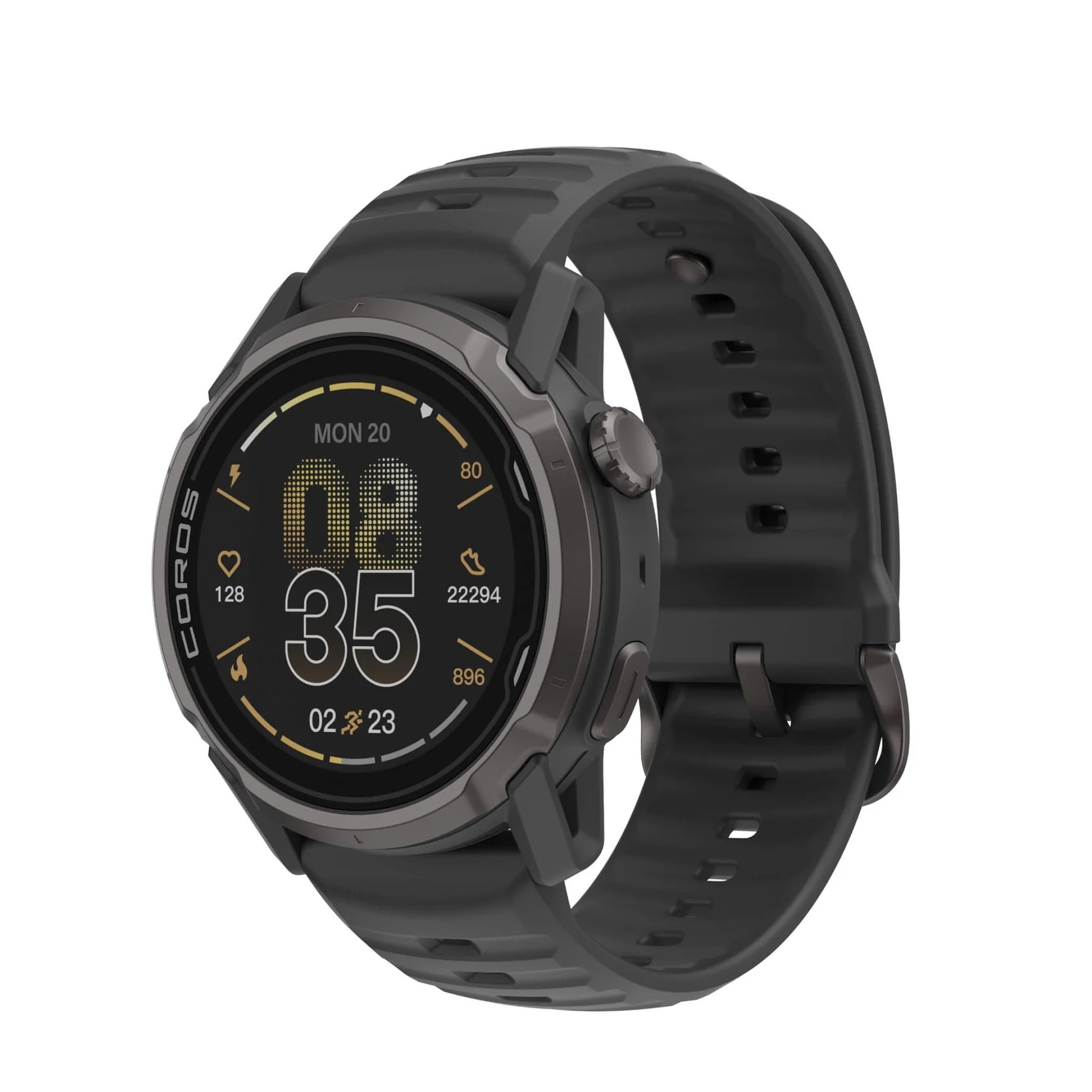 Coros Apex 4 42 mm Black Silicone Band
