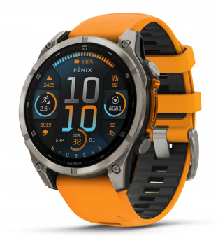 Garmin Fenix 8 47mm AMOLED, Titan Sapphire Graphite Orange
