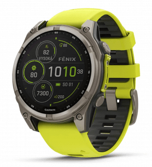 Garmin Fenix 8 47mm Solar, Titan Sapphire Graphite Amp Yellow