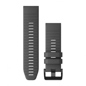 Řemínek pro fenix7X - QuickFit 26, silikonový, šedý, černá přezka